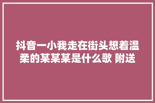 抖音一小我走在街头想着温柔的某某某是什么歌 附送熬煎歌词