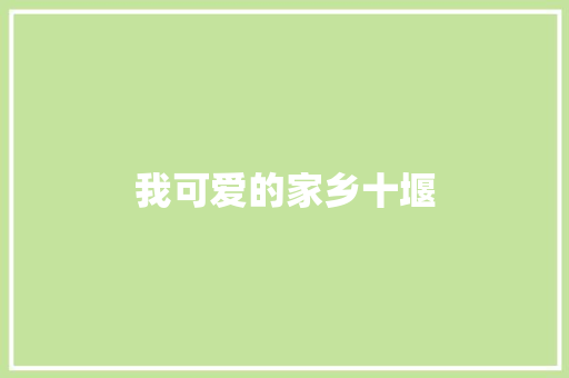 我可爱的家乡十堰