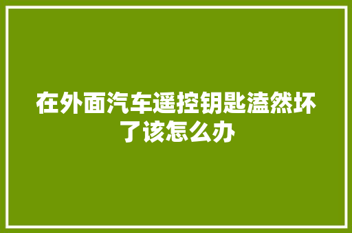 在外面汽车遥控钥匙溘然坏了该怎么办