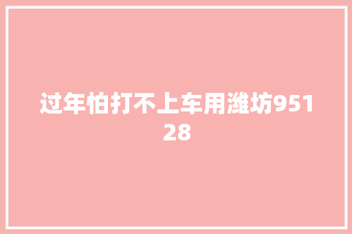 过年怕打不上车用潍坊95128