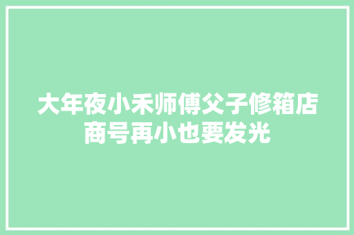 大年夜小禾师傅父子修箱店商号再小也要发光