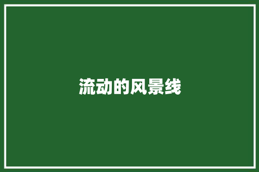 流动的风景线