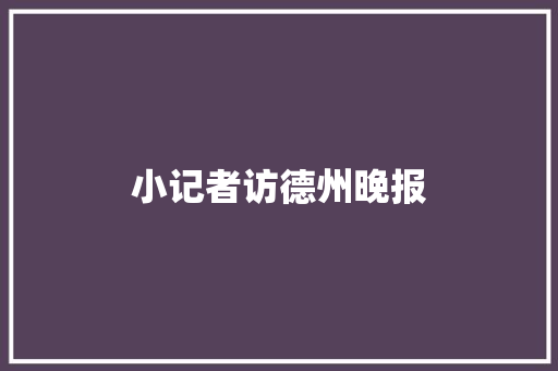 小记者访德州晚报