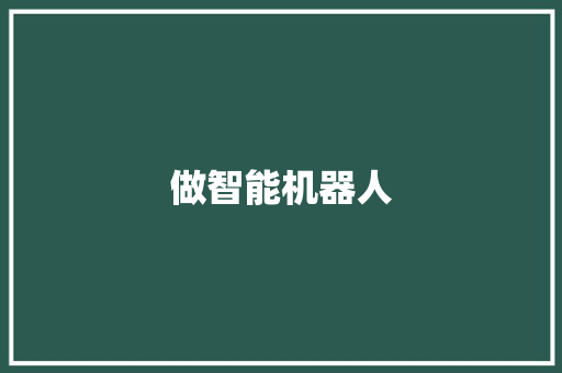做智能机器人
