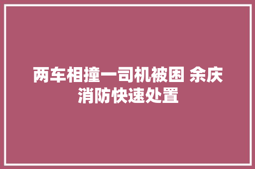 两车相撞一司机被困 余庆消防快速处置