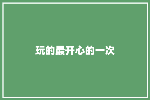 玩的最开心的一次