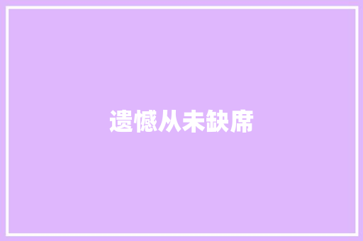 遗憾从未缺席
