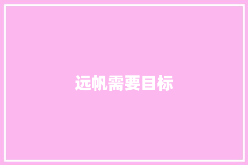 远帆需要目标