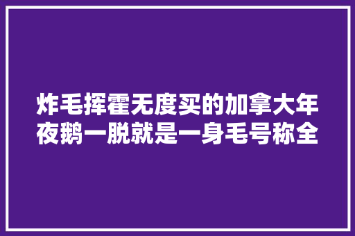 炸毛挥霍无度买的加拿大年夜鹅一脱就是一身毛号称全球终生保修却不受理