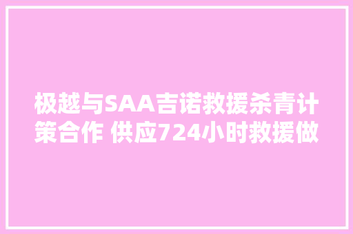 极越与SAA吉诺救援杀青计策合作 供应724小时救援做事