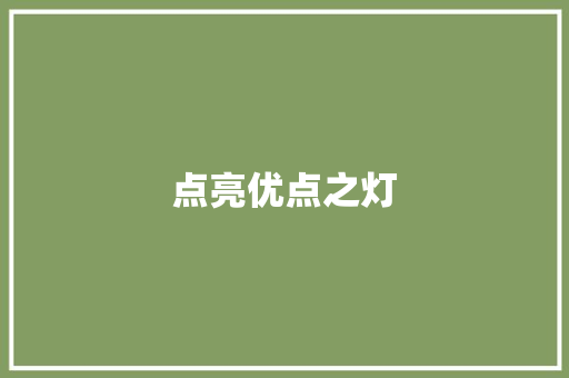 点亮优点之灯
