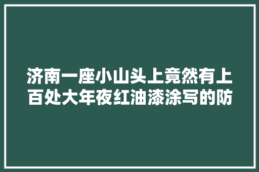 济南一座小山头上竟然有上百处大年夜红油漆涂写的防火标语好看吗