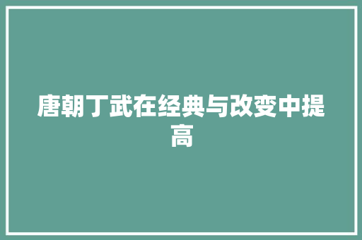 唐朝丁武在经典与改变中提高