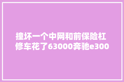 撞坏一个中网和前保险杠 修车花了63000奔驰e300l