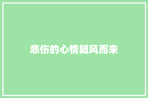 悲伤的心情随风而来