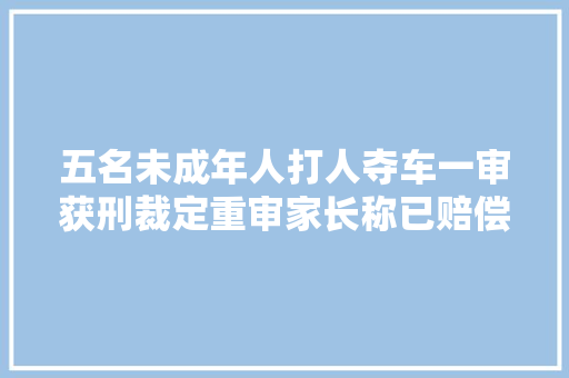 五名未成年人打人夺车一审获刑裁定重审家长称已赔偿对方