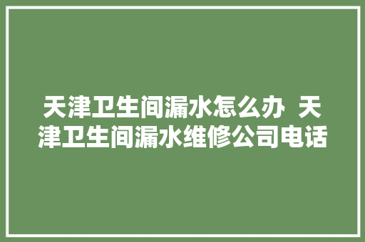 天津卫生间漏水怎么办  天津卫生间漏水维修公司电话