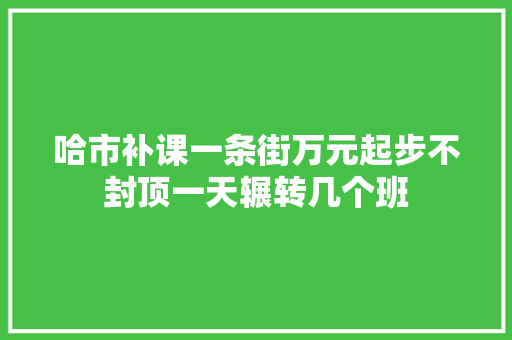 哈市补课一条街万元起步不封顶一天辗转几个班