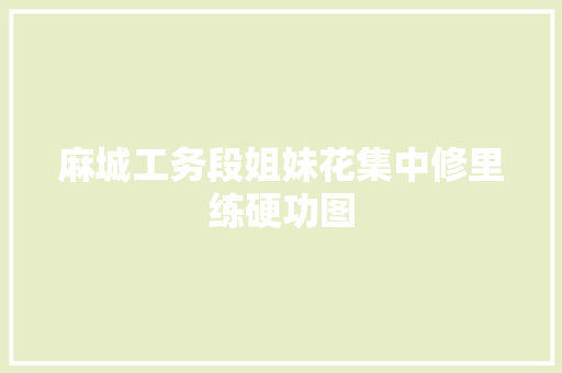 麻城工务段姐妹花集中修里练硬功图