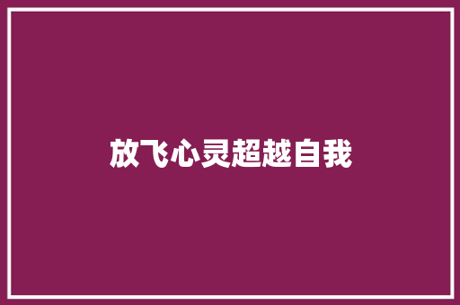 放飞心灵超越自我