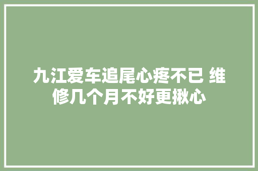 九江爱车追尾心疼不已 维修几个月不好更揪心