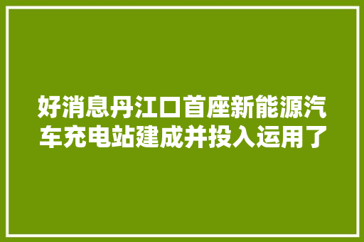 好消息丹江口首座新能源汽车充电站建成并投入运用了
