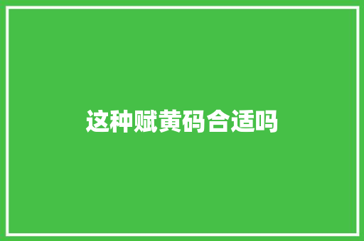 这种赋黄码合适吗