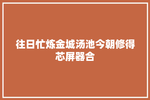 往日忙炼金城汤池今朝修得芯屏器合