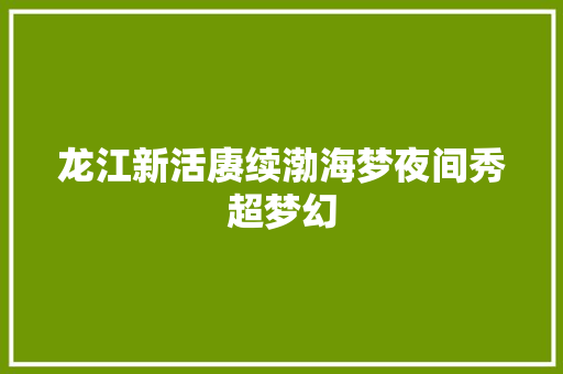 龙江新活赓续渤海梦夜间秀超梦幻