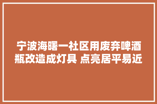 宁波海曙一社区用废弃啤酒瓶改造成灯具 点亮居平易近回家路