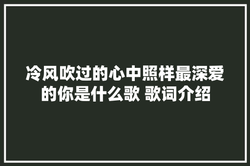 冷风吹过的心中照样最深爱的你是什么歌 歌词介绍