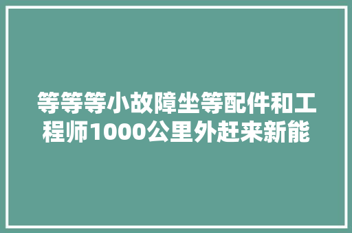 等等等小故障坐等配件和工程师1000公里外赶来新能源车修理难
