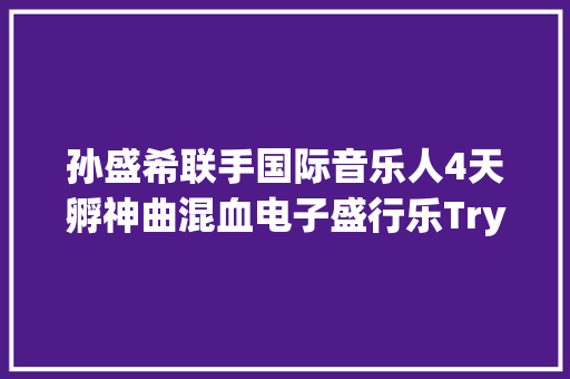 孙盛希联手国际音乐人4天孵神曲混血电子盛行乐Try超洗脑 休闲娱乐