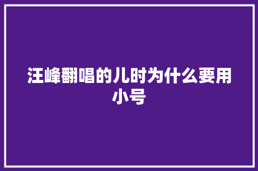 汪峰翻唱的儿时为什么要用小号