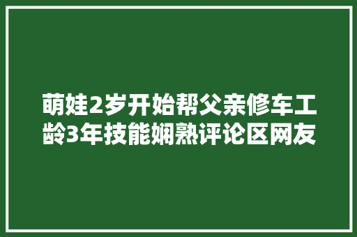 萌娃2岁开始帮父亲修车工龄3年技能娴熟评论区网友们慕了