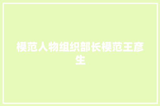 模范人物组织部长模范王彦生