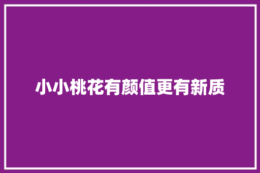 小小桃花有颜值更有新质