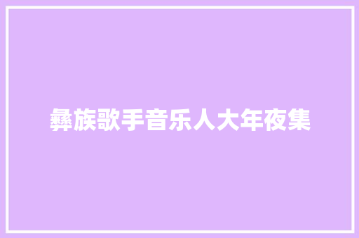 彝族歌手音乐人大年夜集
