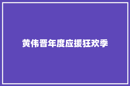 黄伟晋年度应援狂欢季