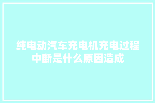纯电动汽车充电机充电过程中断是什么原因造成