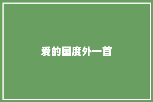 爱的国度外一首