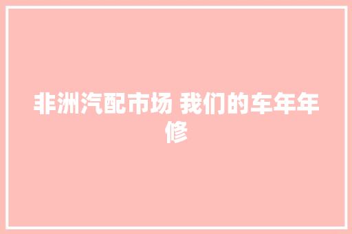 非洲汽配市场 我们的车年年修