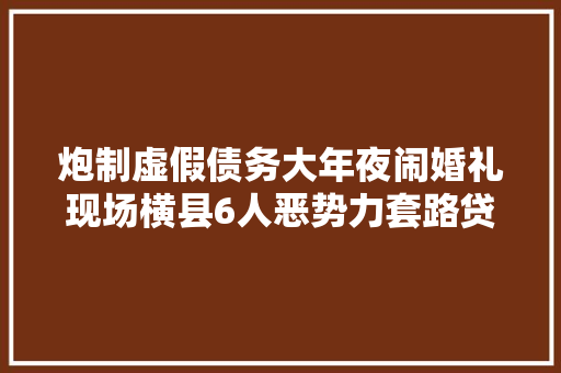 炮制虚假债务大年夜闹婚礼现场横县6人恶势力套路贷团伙被判刑