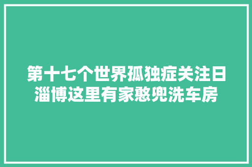 第十七个世界孤独症关注日淄博这里有家憨兜洗车房