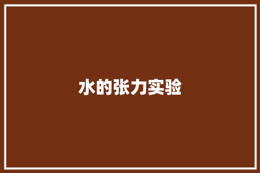 水的张力实验