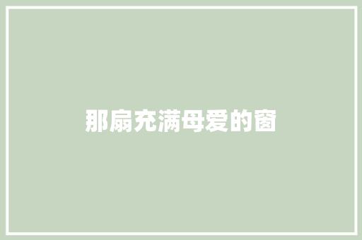 那扇充满母爱的窗
