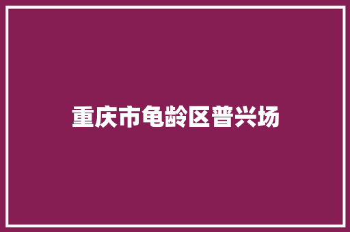 重庆市龟龄区普兴场