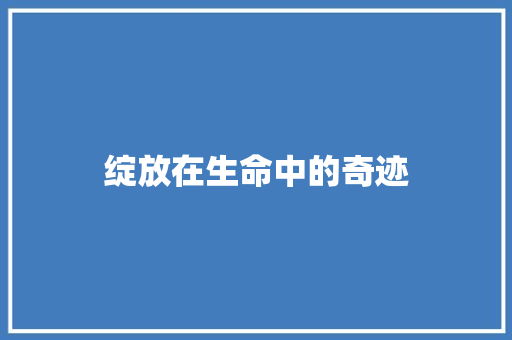 绽放在生命中的奇迹