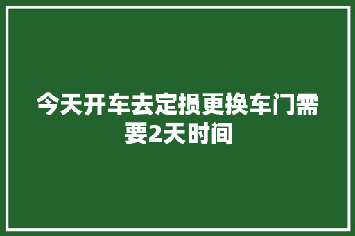 今天开车去定损更换车门需要2天时间