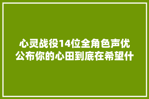 心灵战役14位全角色声优公布你的心田到底在希望什么